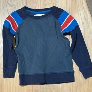 Mini Boden Blue Striped Soft Cozy Sweatshirt Sweater 3/4 3 4